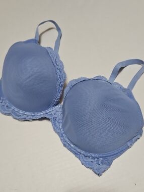 Natori Periwinkle Lace-Trim Full Coverage Seamless Underwire Bra Size 34DD